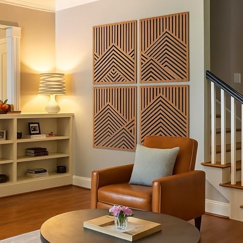 Wesiti 4 Piece Wood Mountain Wall Art Decor