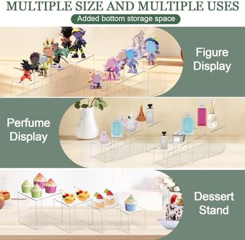 8 Pcs Square Acrylic Display Risers for Jewelry and Gift Displays