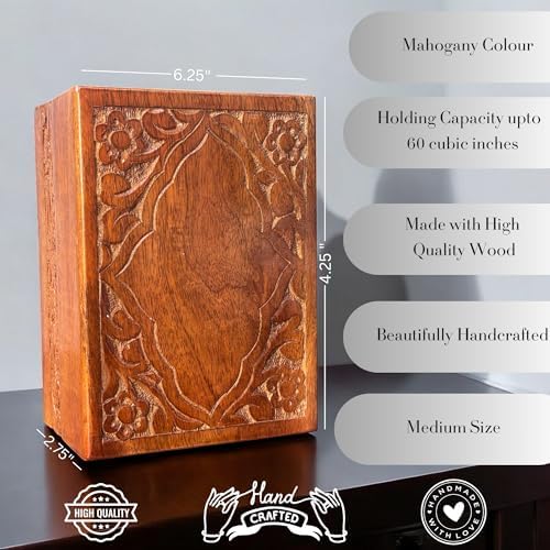 WoodGraphs Svaav Beautiful Handcrafted Wooden Urn Box