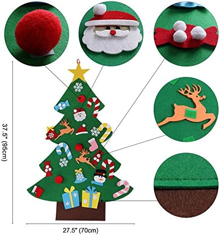 3ft DIY Felt Christmas Tree Set with 26 Ornaments for Kids