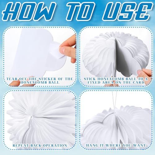 20 Pcs Hanging Honeycomb Cloud Decorations for Ceiling Art