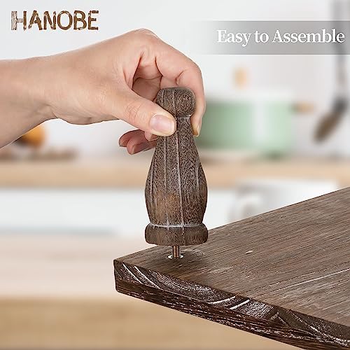 Hanobe Wooden Riser Decorative Tray with Farmhouse Style
