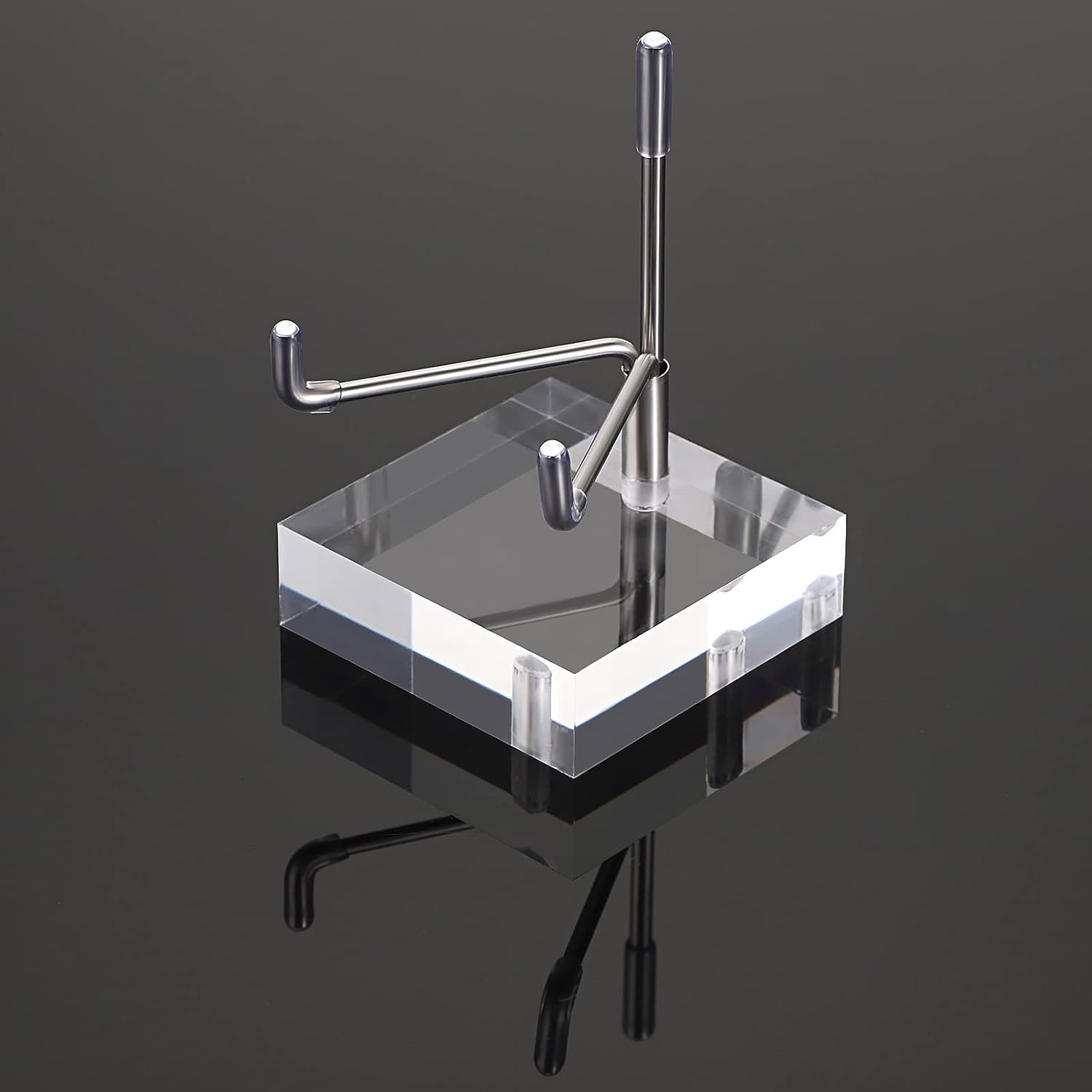 Hipiwe 2 Pcs Clear Acrylic Display Stand Holder with Adjustable Metal Arms Easel