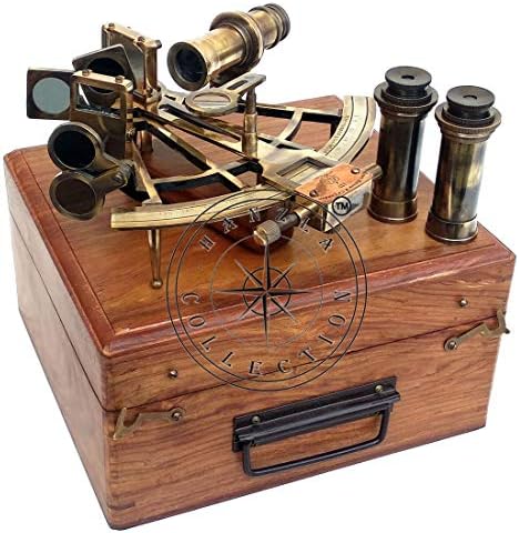 Maritime Brass Henry Barrow Sextant With 2 Telescopes