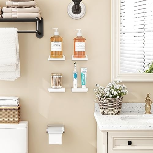 Fixwal Floating Shelves Set of 4 White 5x5 Inches