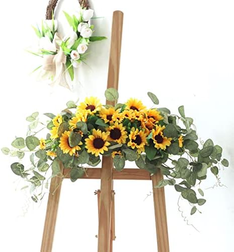 DCQRY Artificial Sunflower Swag with Eucalyptus