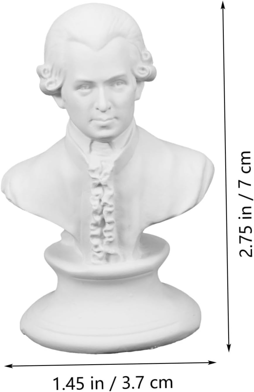 4pcs Mini Musician Bust Sculptures Resin Decor Desktop Statue