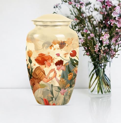 10 Inch Large Velvet Covered Decorative Urn for Ashes
