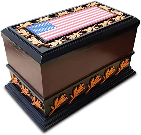 Patriotic Cremation Urn with American Flag