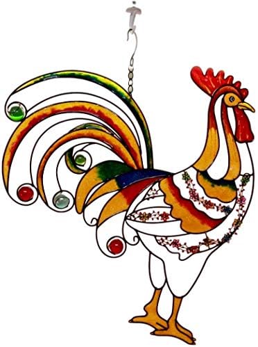 Ebros Gift 20 Inch Stained Glass Rooster Wall Decor