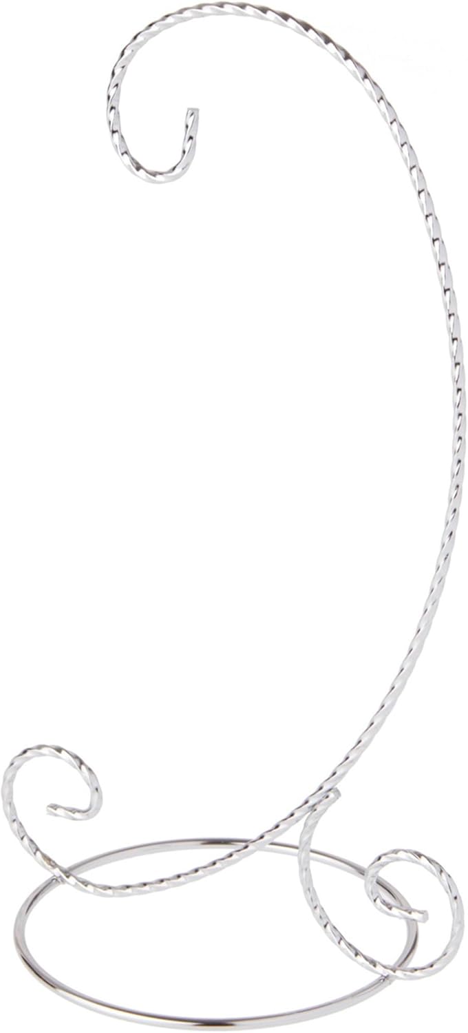 Bards Twisted Silver Ornament Stand Medium