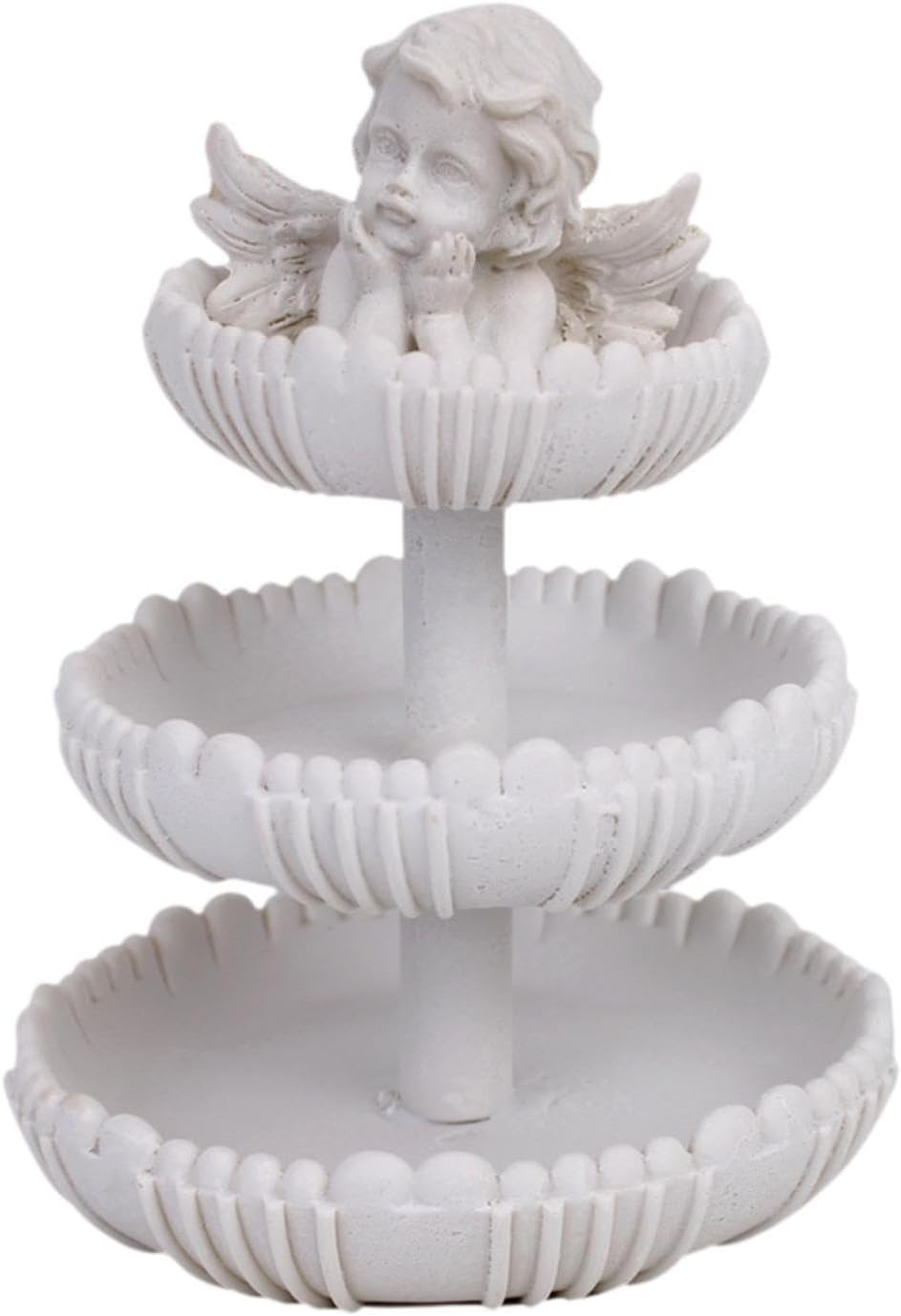 Elegant Wishing Angel Figurine Fountain Style Statue