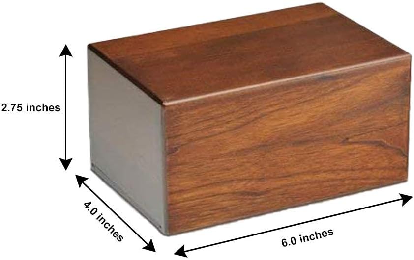 Wooden Urn for Human and Pet Ashes Small Keepsake Box