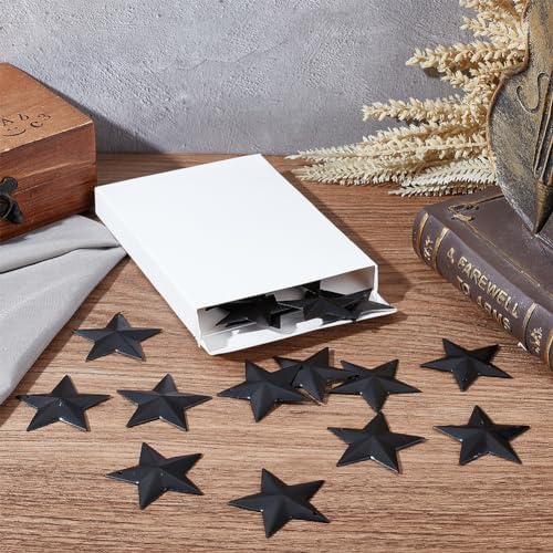 GORGECRAFT 30PCS Black Metal Star Decor Wall Hanging