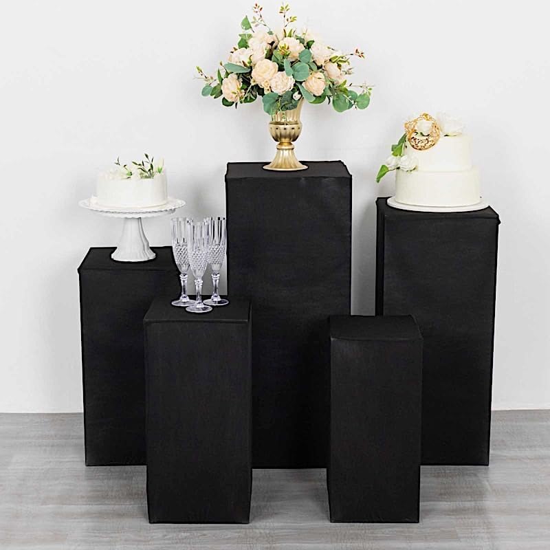 Balsa Circle 5 Black Rectangular Spandex Display Covers Set