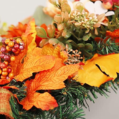 22 Inch Artificial Fall Teardrop Swag with String Light