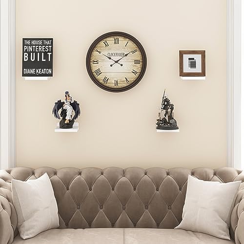 Fixwal Floating Shelves Set of 4 White 5x5 Inches