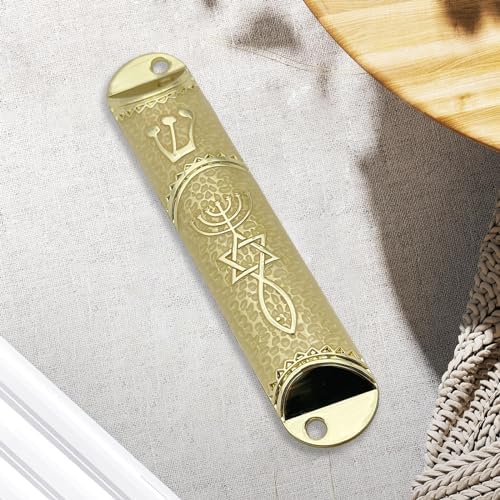 Jewish Mezuzah Case 16cm Beige Alloy Design