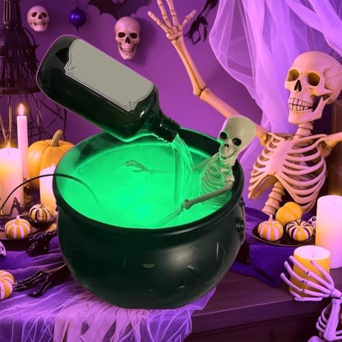 Halloween Decor Cauldron with Floating Potions and Diffuser