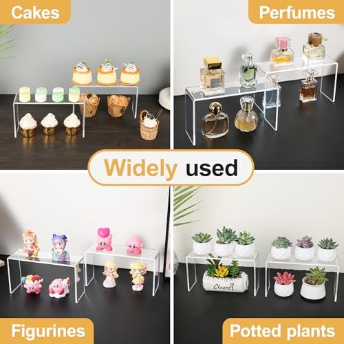 4 Pack Acrylic Risers Display Stands for Collectibles