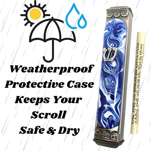 Tamara Baskin Art Glass Mezuzah with Scroll