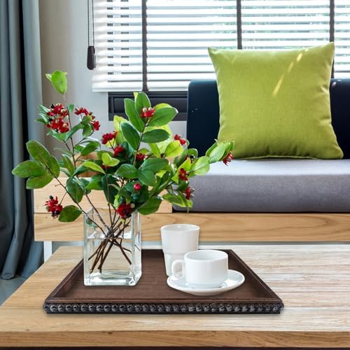 FramePro Decorative Tray 12x16 Brown Wood Beaded