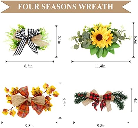 Seasonal Welcome Sign with 4 Wreaths and 14 Icons