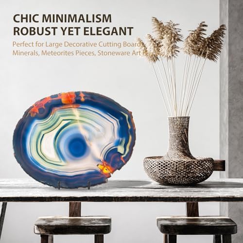 12 Inch Oversized Plate Display Stand - 2 Pack Black Metal Easel