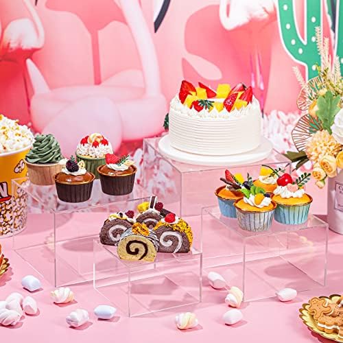 Geelin 6 Pack Clear Acrylic Cube Risers Display Stands