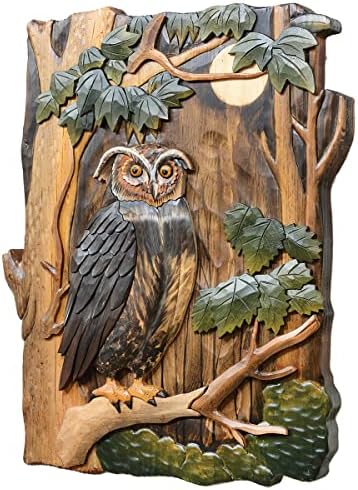 Wise Owl Wood Wall Art by BLACK FOREST DECOR
