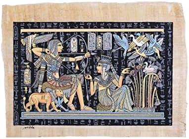 Ancient Egyptian Papyrus Wall Art King Tutankhamun Hunting Glow in the Dark 30x40cm