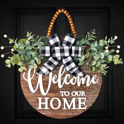 Welcome Sign Wreath for Front Door Porch