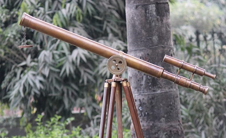 Nautical Brass Double Barrel Telescope with Tripod