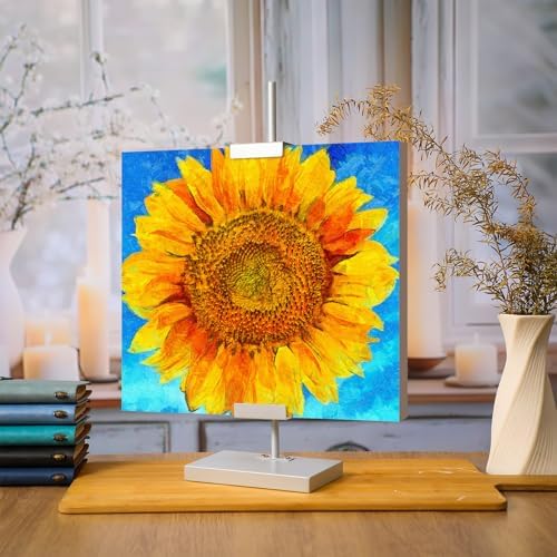 Yaocom Tabletop Picture Frame Easel Stand with Adjustable Metal Frame Silver