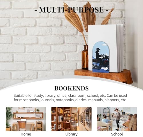 Heavy Duty Wooden Book Ends with Non-Skid Base