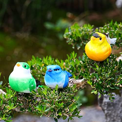 Threan 5 Pack Artificial Birds Decor for Christmas Halloween
