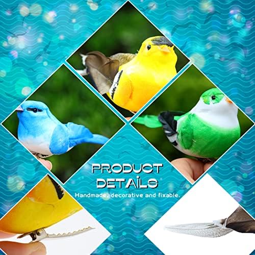 Threan 5 Pack Artificial Birds Decor for Christmas Halloween