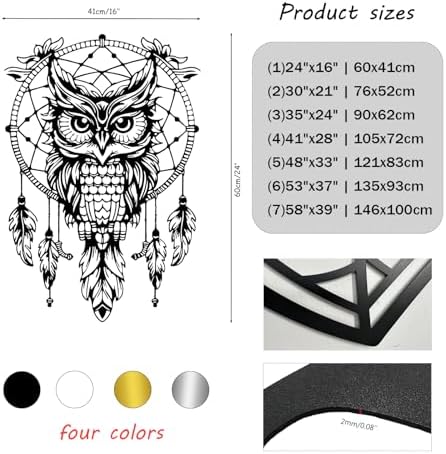 SZI Owl Dreamcatcher Metal Wall Art 24x16 Inch