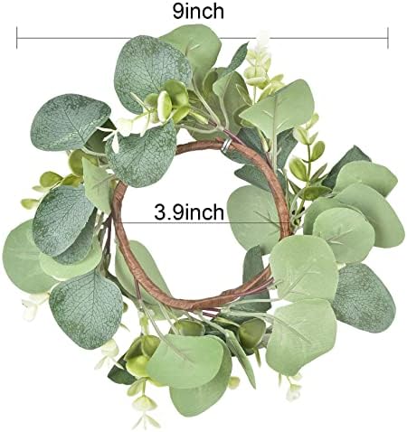 LSKYTOP 9 Inch Eucalyptus Wreath for Kitchen Decor