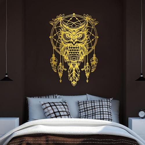 SZI Owl Dreamcatcher Metal Wall Art 24x16 Inch