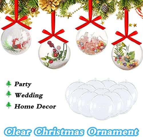 25 Set Clear Plastic Fillable Ornaments for DIY Decor