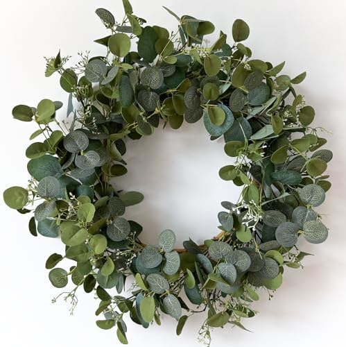 Handmade Eucalyptus Wreath for Front Door 22 Inch