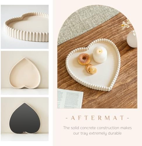 Aftermat Heart Shaped Concrete Coffee Table Tray