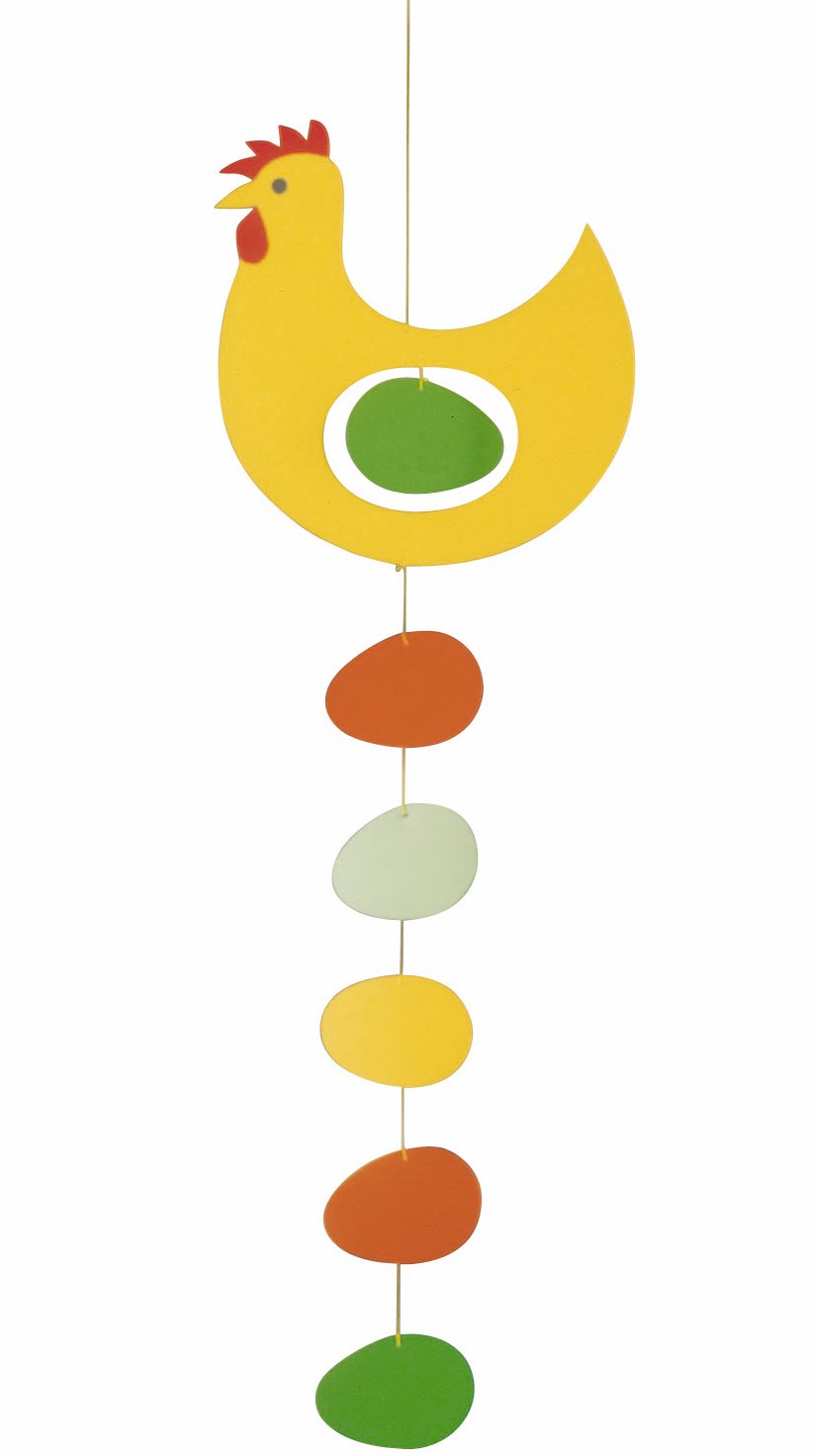 Flensted Mobiles Prize Hen Yellow Hanging Mobile 18 Inches