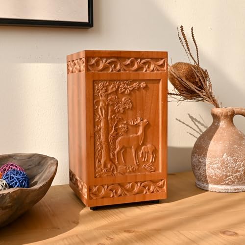 Elegant Wooden Cremation Urn for Human Ashes