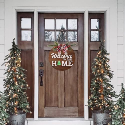 Seasonal Welcome Sign with 4 Wreaths and 14 Icons