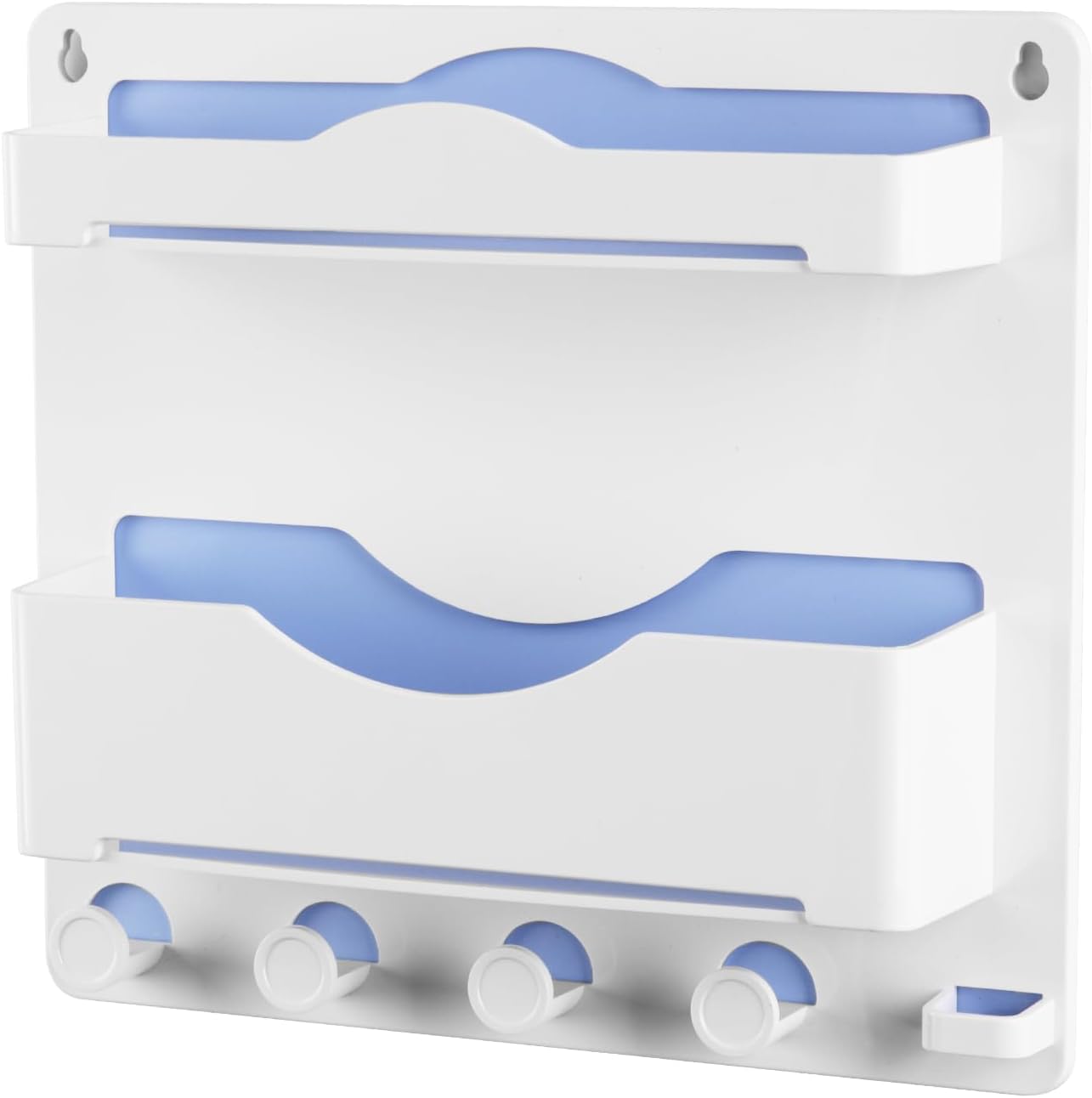 Jumeihui Bedside Wall Shelf with Glasses Hooks and Phone Slots