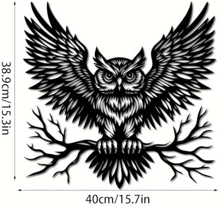 Black Metal Owl Wall Art Modern Wall Decor