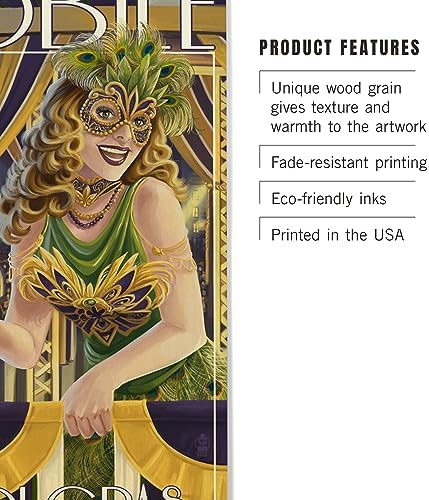 Lantern Press 6x9 Inch Wood Sign Mardi Gras