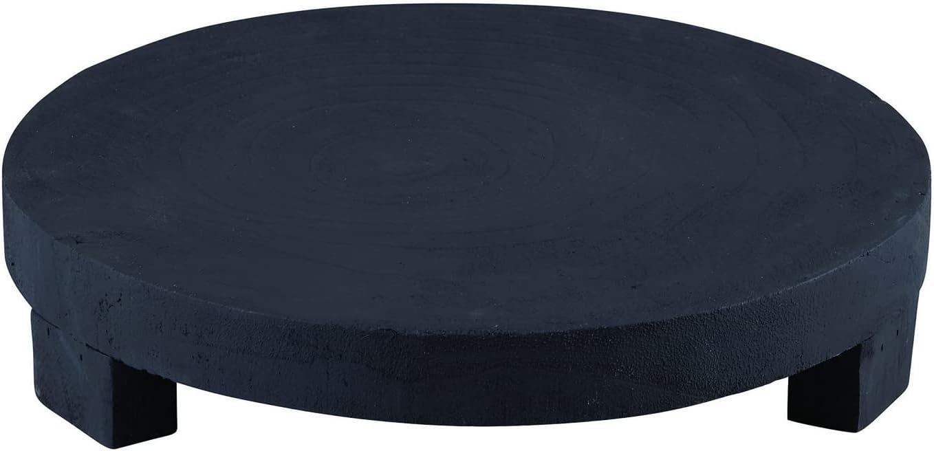 Santa Barbara Design Studio Black Paulownia Wood Pedestal Tray
